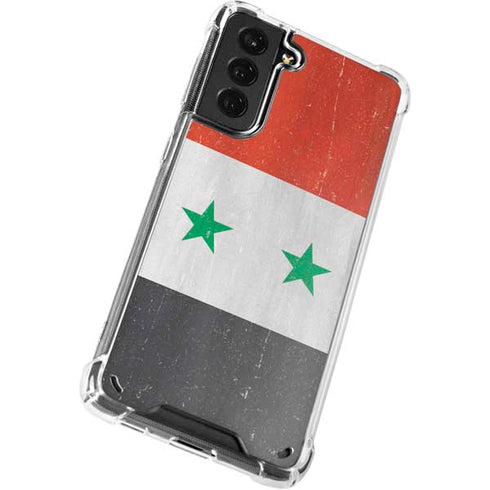 Syria Flag Distressed Galaxy S21 Plus 5G Clear Case